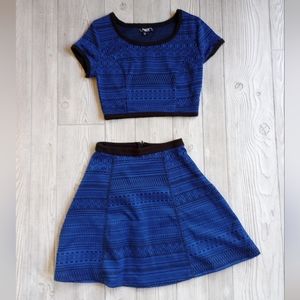 Sequin Hearts 2 Piece Set Cropped Top & Skirt Sz 5